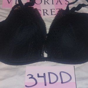 Victoria’s Secret Incredible Black Lace Plunge Bra 34DD RGUC
